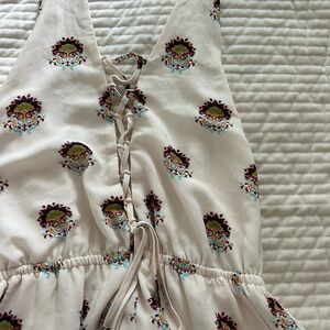 tie front open back romper